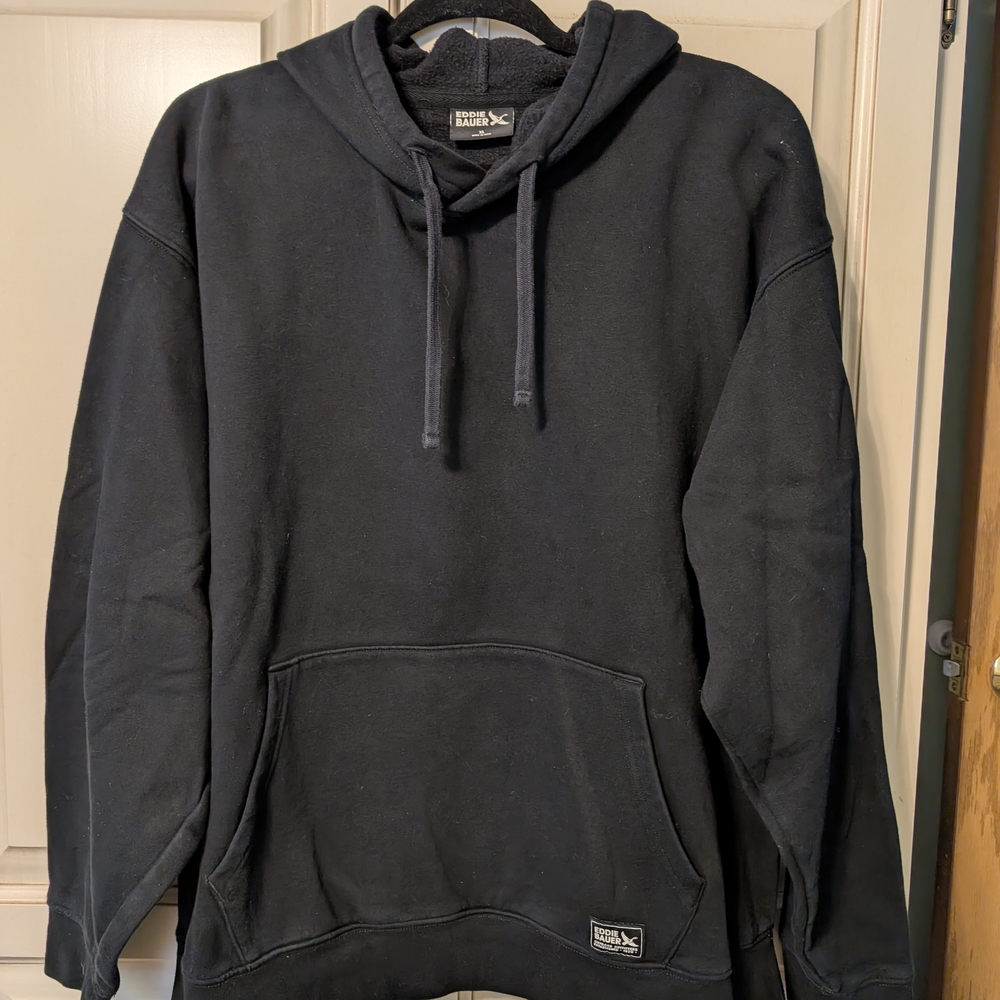 Eddie Bauer Men's Black Pullover Hooded Sweatshirt